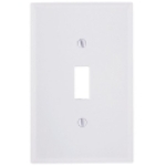 Leviton® 021-80501-00W 4.875 in 1 Gang White Smooth Thermoset Plastic Device Mount Toggle Switch Wallplate