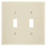 Leviton® 001-80509-00I 4-7/8 in 2 Gangs Ivory Thermoset Plastic Device Mount Toggle Switch Wallplate