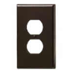 Leviton® 001-85103-000 4-1/2 in 1 Gang Brown Smooth Thermoset Plastic Device Mount Duplex Receptacle Wallplate