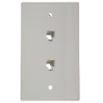 Leviton® 002-40244-00W White High-Impact Plastic Standard Wallplate Flush Mount Telephone and Video Wallplate