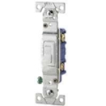 Eaton Cooper Wiring Device 1301-7W 120 V 15 A 1 Phase Side and Push Toggle Switch