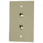 Leviton® 000-40244-00I Ivory Duplex Telephone Wallplate