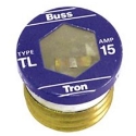 Eaton Bussmann TL-15 Fustat™ TL Series 125 VAC 15 A 10 kA Brass Plug Time Delay Fuse