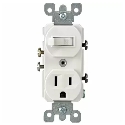 Leviton® S02-05225-OWS 120 V Switch 125 V Receptacle 15 A Duplex Combination Switch/Receptacle