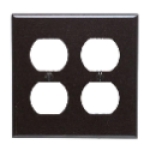 Leviton® 001-85016-000 4-1/2 in 2 Gangs Brown Smooth Thermoset Plastic Device Mount Outlet Receptacle Wallplate