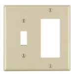 Leviton® 001-80405-00I 4-1/2 in 2 Gangs Ivory Smooth Thermoset Plastic Device Mount Combination Wallplate