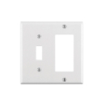 Leviton® 005-80405-00W 4-1/2 in 2 Gangs White Smooth Thermoplastic Nylon Device Mount GFCI/Decorator Combination Wallplate