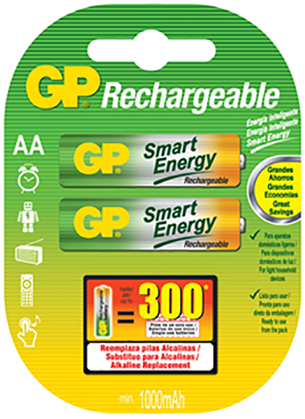 GP® 30602 Smart Energy Series Size AA 1000 mAh Rechargeable Battery