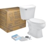 Mansfield China Pro-Fit PROFIT2WHITE Elongated Vitreous China White Toilet Kit