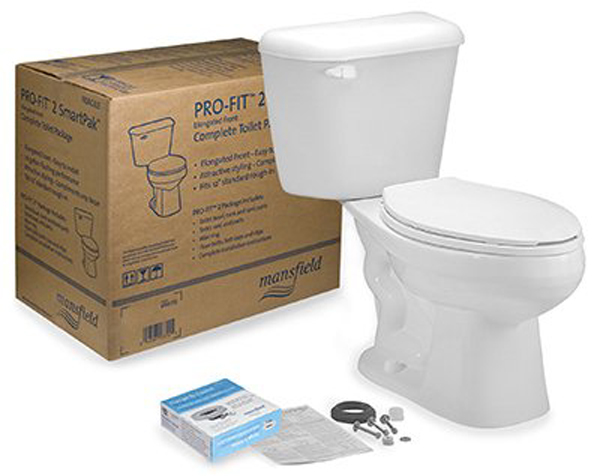 Mansfield China Pro-Fit PRO-FIT2BISCUIT Elongated Vitreous China Biscuit Toilet Kit