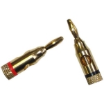 Black Point Products BA-115 2 PK Red/Black Open Faced Gold Banana Plug