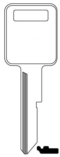 HILLMAN™ 83518 GM B-45PH Brass Rubber head Key Blank