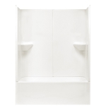 Clarion Bathware AcrylX RE9654X 28 in Width x 54 in Length x 72 in Height White 50-1/2 in Width x 53-1/2 in Height 3 Piece Tub/Shower