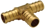 Zurn Pex QQT443GX 3/4 in x 3/4 in x 1/2 in Barb Brass Pex Crimp XL Tee