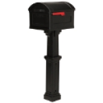 Solar Group GHC40B01 Gentry Series 2175 cu-in Plastic Powder Coated Mailbox and Post Combo