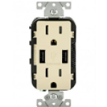 Leviton® Decora® T5632-001-001 125 VAC Receptacle 5 VDC USB 3.1 A USB Duplex Combination USB Receptacle