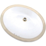 Mansfield China MAPLE 216NS-WHT 15-1/8 in x 12-1/4 in 1-1/2 in White Under Counter Bathroom Sink