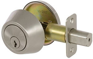 Delaney® 200S-CS-US15 1 in 2-1/8 in Satin Nickel Deadbolt with Steel Rod