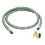 Brasscraft B1-48DW12 P 3/8 in x 3/8 in Compression Reinforced PVC inner Hose, PVC Coated Yarn Braiding, Brass Barb, Stainless Steel Ferrule Dishwasher Connector